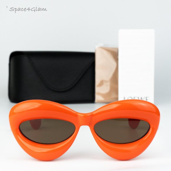 Loewe Women Sunglasses Orange Brown Cat Eye LW40097I INFLATED 42E NEW AUTHENTIC main image 4